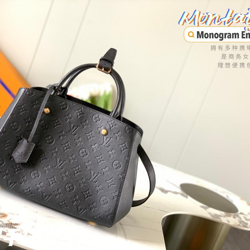 LV Handbags Tote Bags M41048 Medium Full Leather Embossed Black